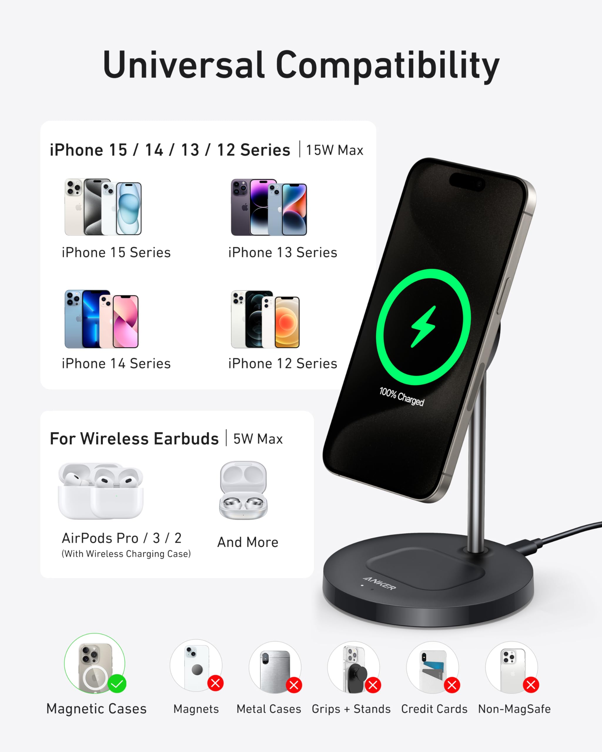 Refurbished MagGo Wireless Charger (2-in-1, Stand) X1