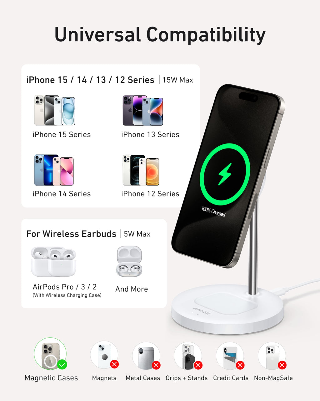 Refurbished MagGo Wireless Charger (2-in-1, Stand) X1