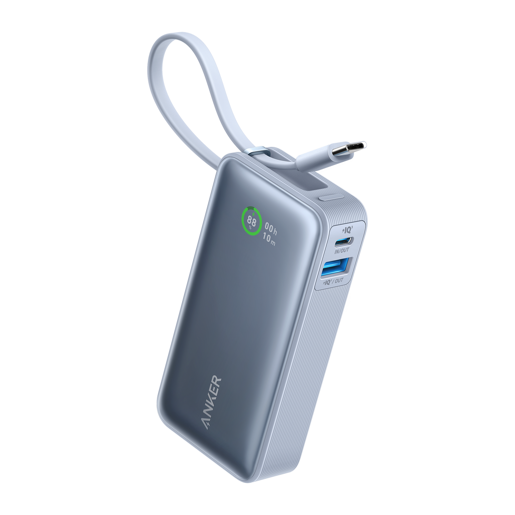 Nano Power Bank (30W, Built-In USB-C Cable) T7