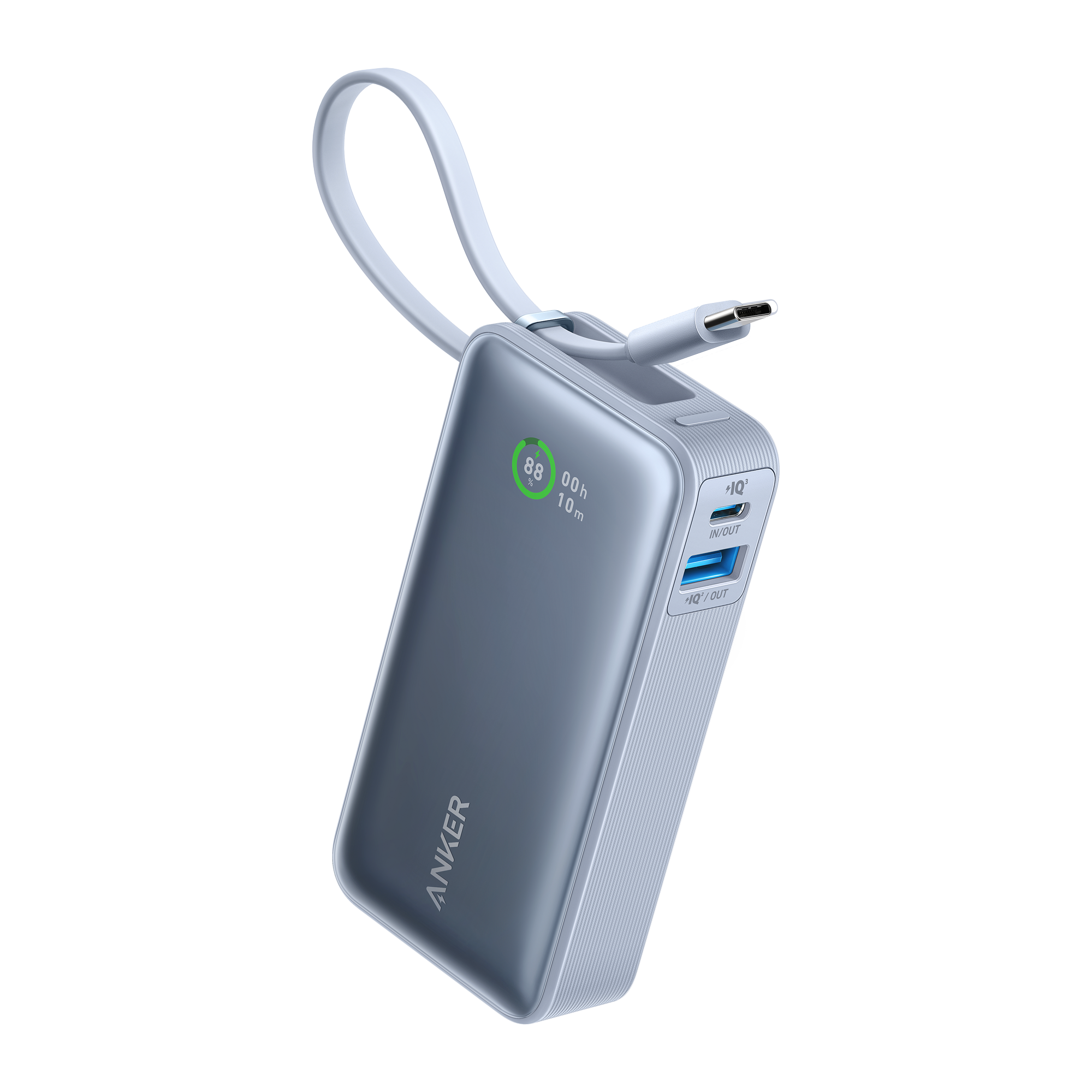 Nano Power Bank (30W, Built-In USB-C Cable) T7