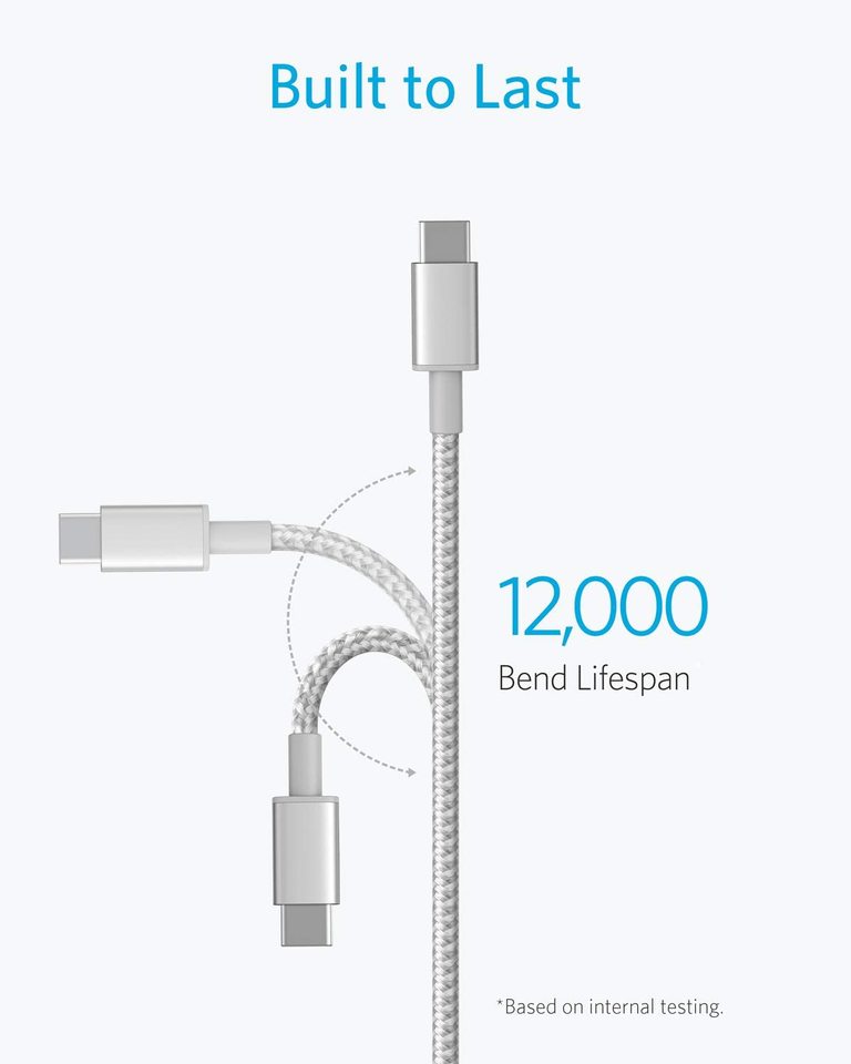 2-Pack New Nylon USB-C to USB-C Cable (3 ft / 6 ft, 60W) H6