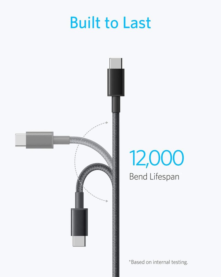 2-Pack New Nylon USB-C to USB-C Cable (3 ft / 6 ft, 60W) H6