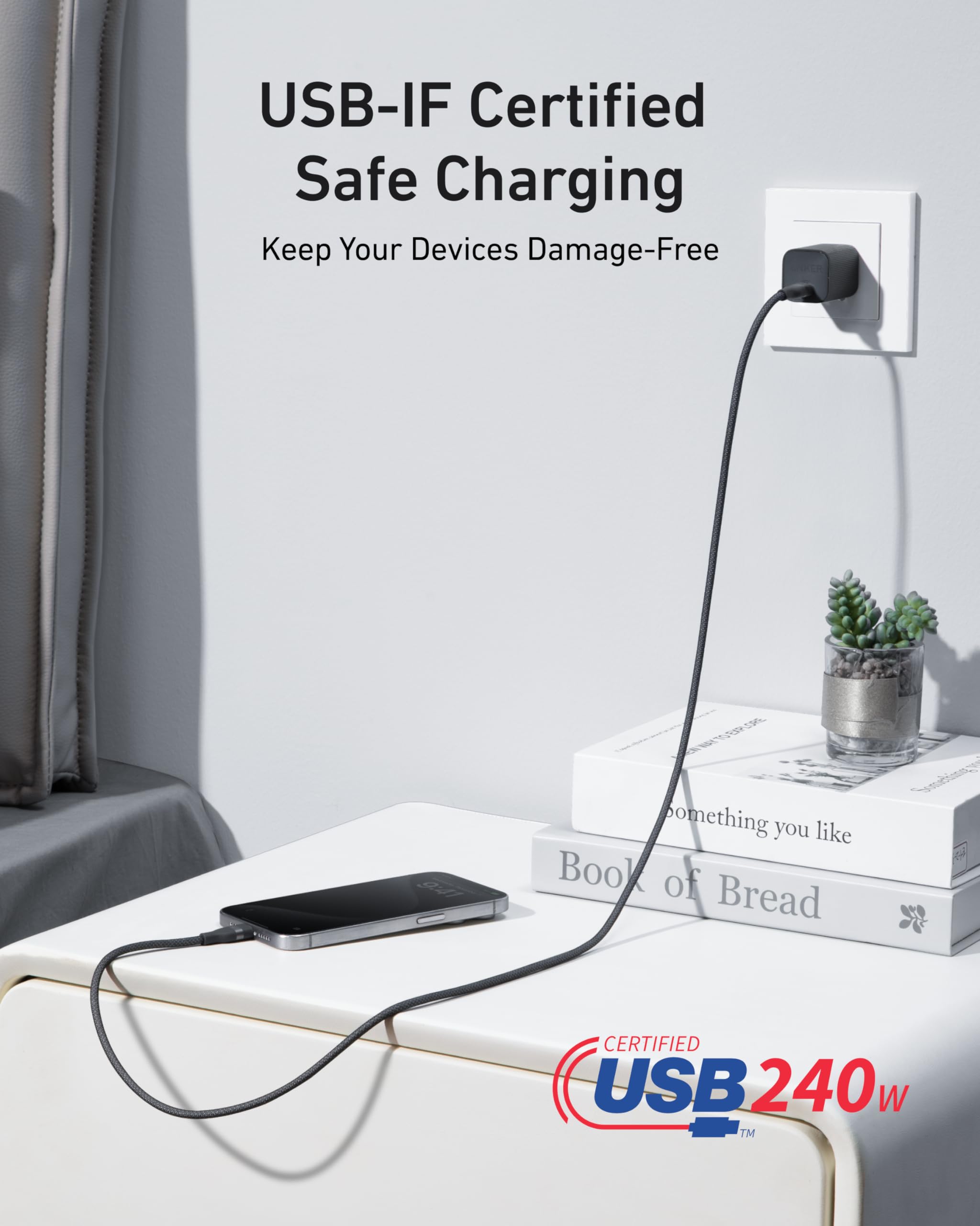 Prime Charging Station (8-in-1, 240W) and USB-C to USB-C Cable (6 ft, 240W) C7