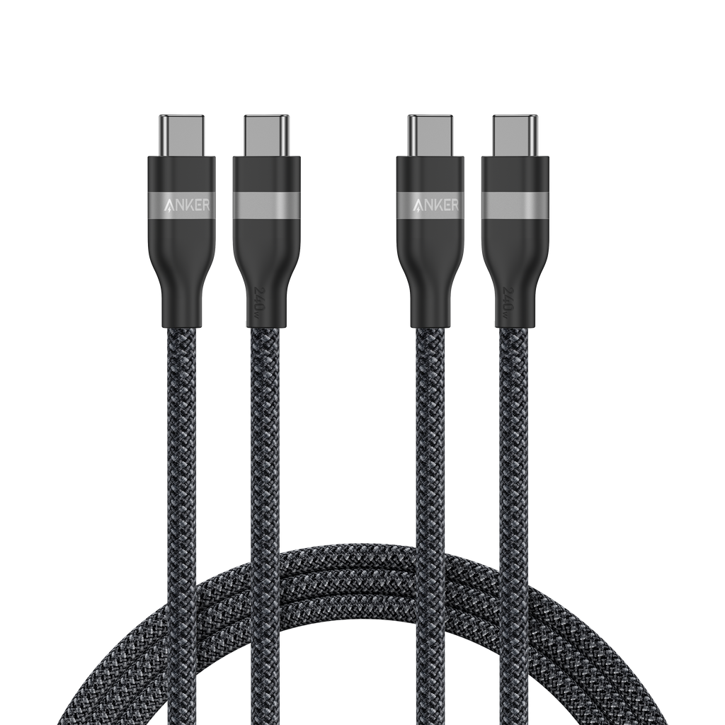 USB-C to USB-C Cable (3 ft / 6 ft, 240W, Upcycled-Braided, 2-Pack) Q3