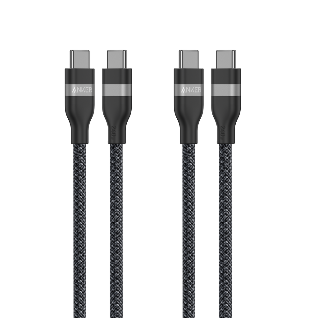 USB-C to USB-C Cable (3 ft / 6 ft, 240W, Upcycled-Braided, 2-Pack) Q3