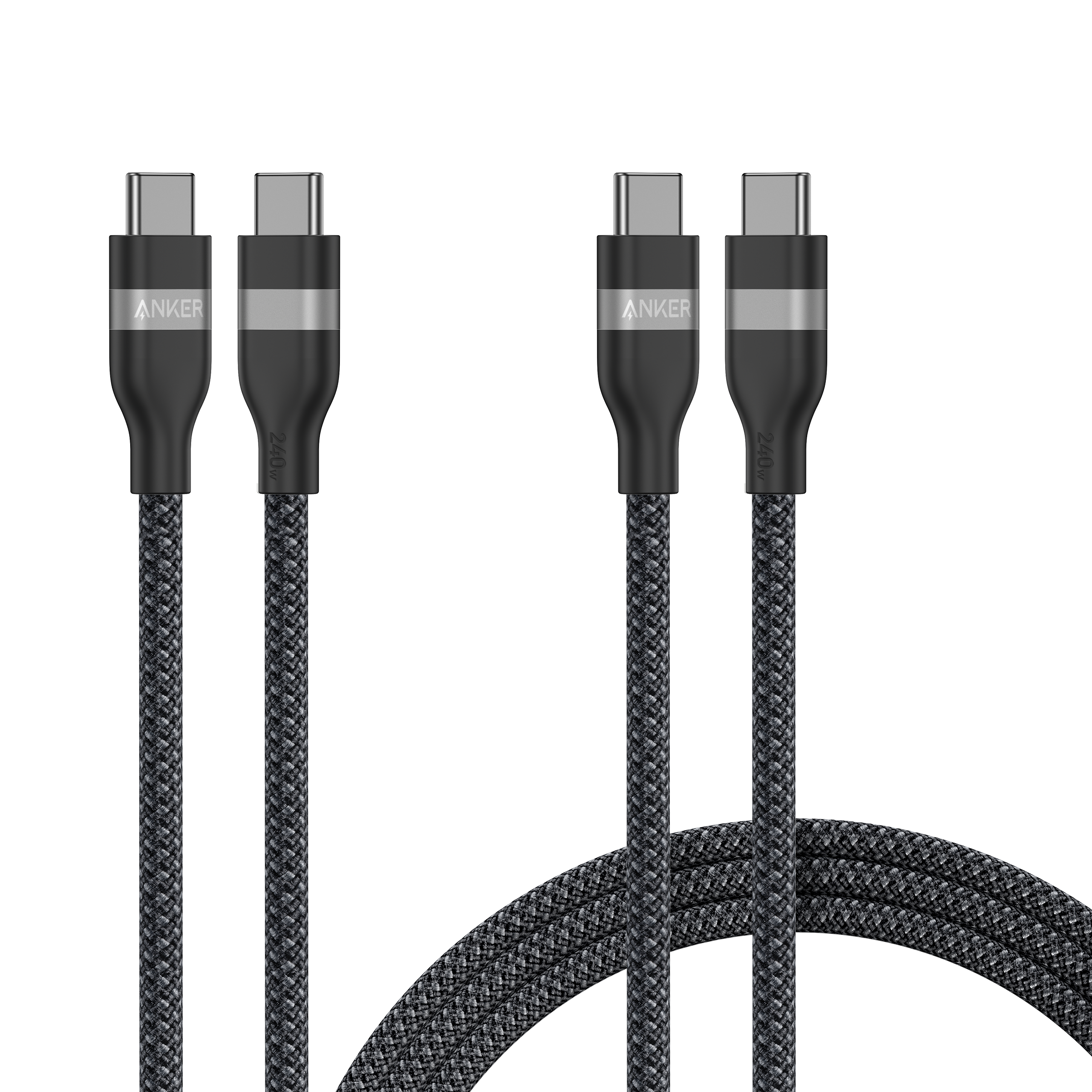 USB-C to USB-C Cable (3 ft / 6 ft, 240W, Upcycled-Braided, 2-Pack) Q3