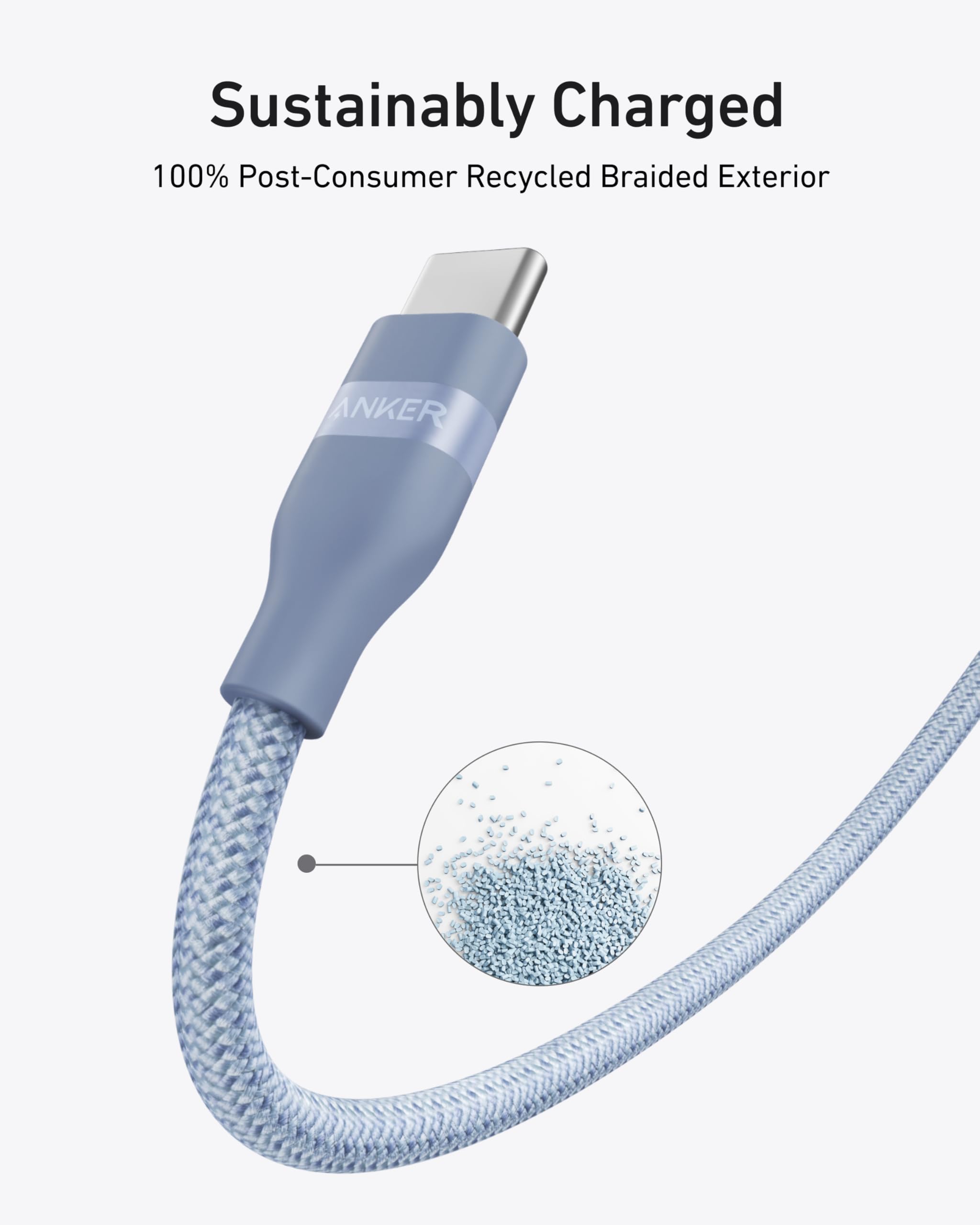 USB-C to USB-C Cable (3 ft / 6 ft, 240W, Upcycled-Braided) C8