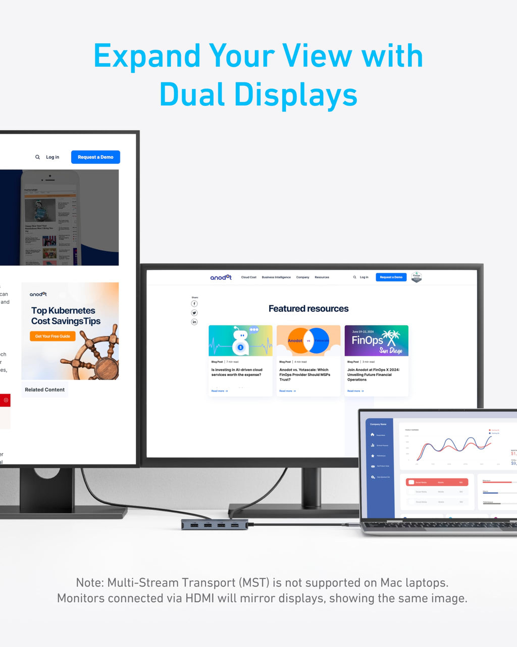 Refurbished USB-C Hub (7-in-1, Dual Display) C1