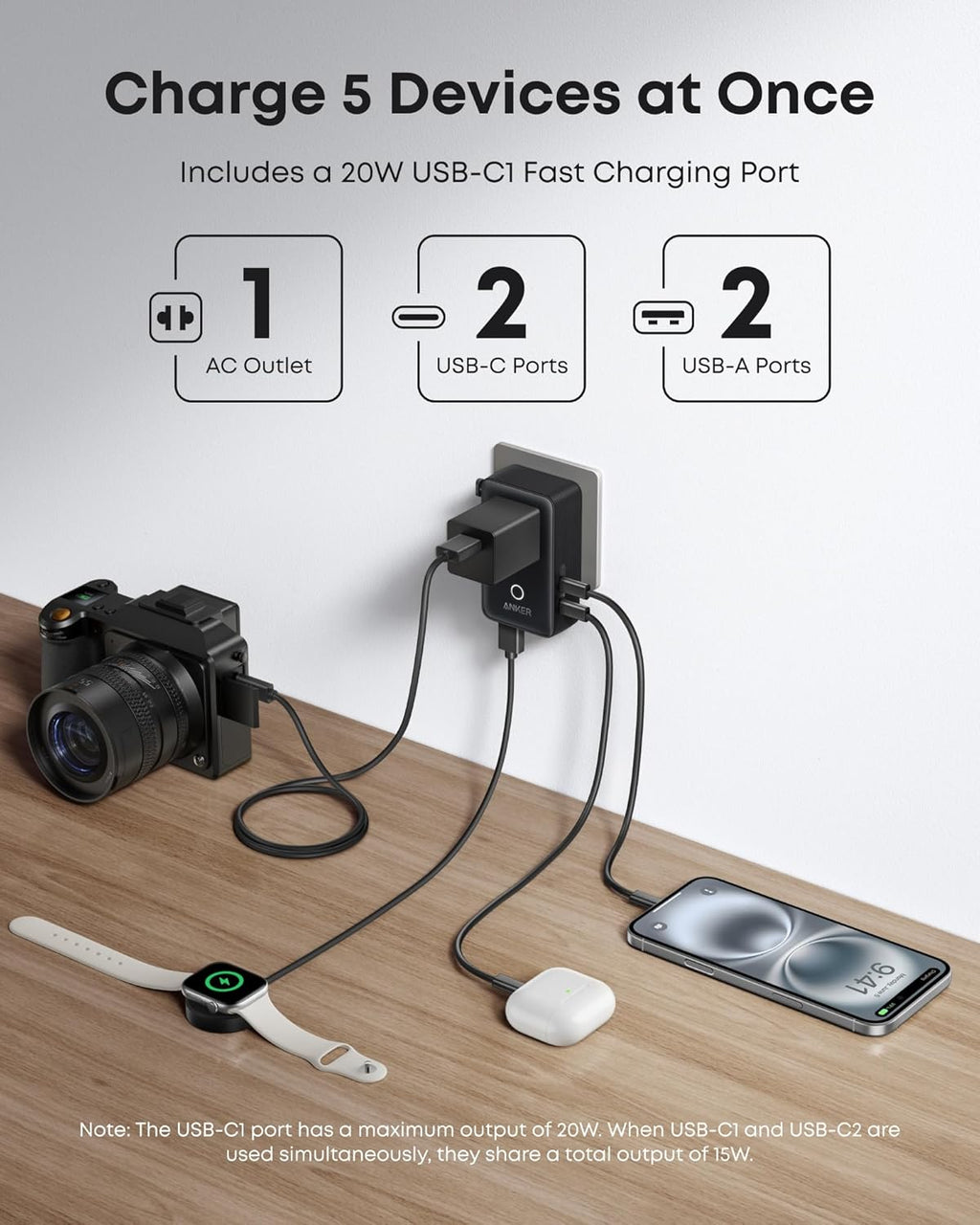 Nano Travel Adapter (5-in-1, 20W, 1-Pack) Y8