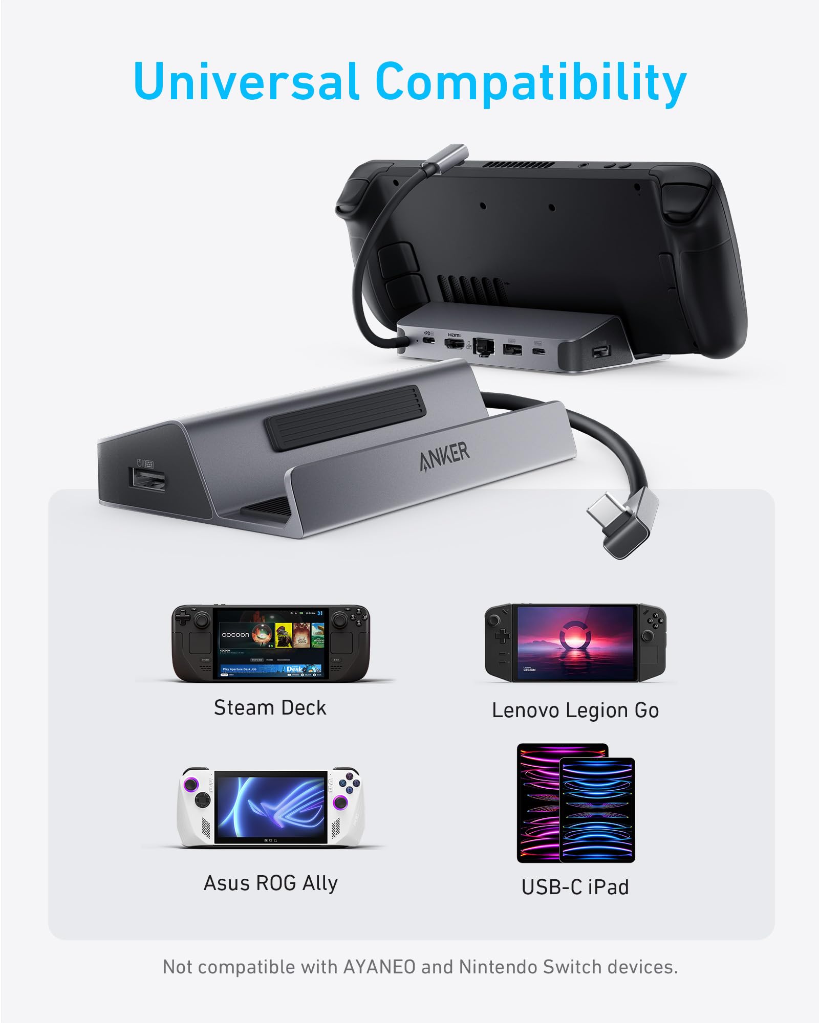 USB-C Hub (6-in-1, For Handheld Game Console) D9