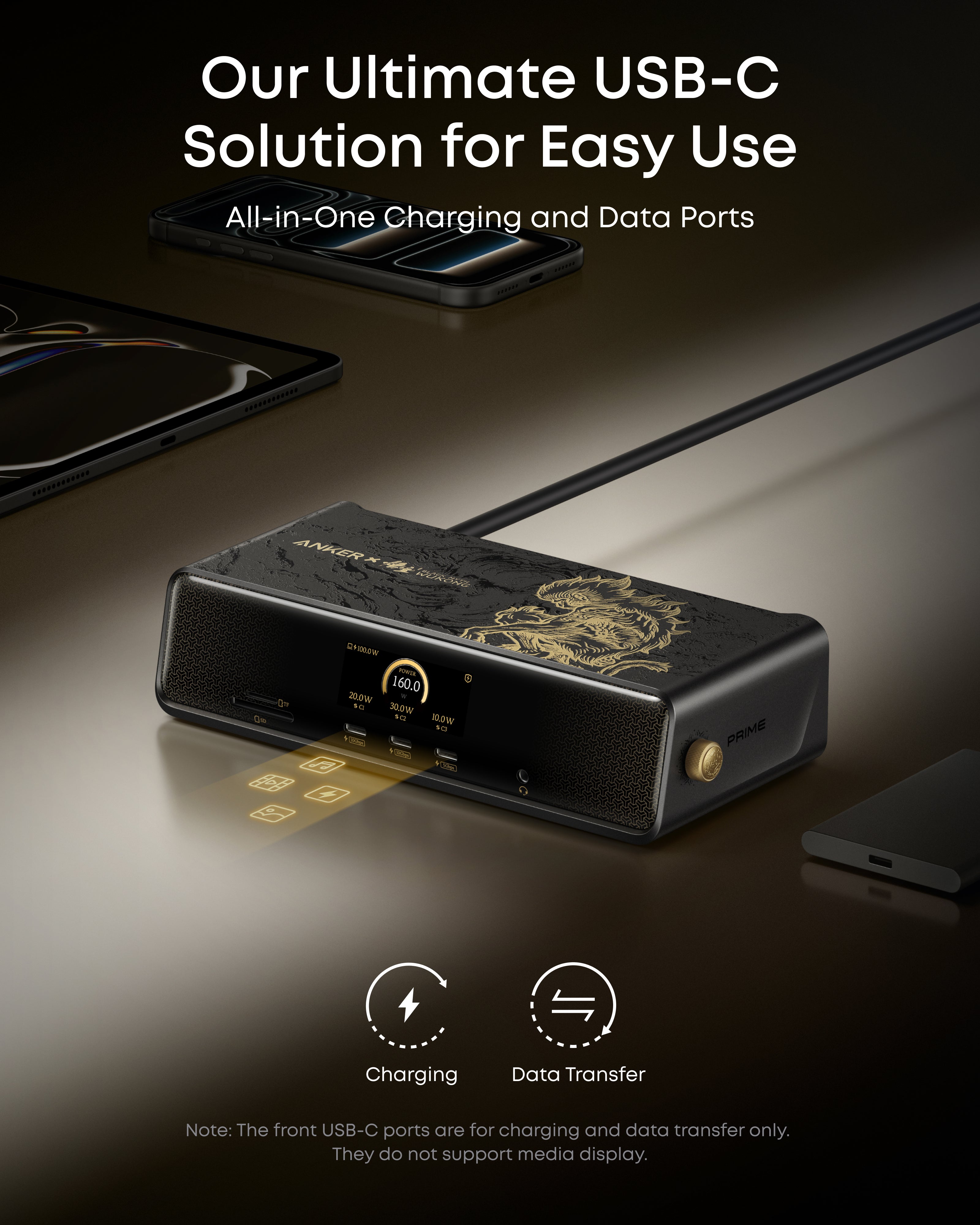 Black Myth: Wukong Edition Prime Docking Station (14-in-1, Triple Display, DisplayLink) with DL7400 E0