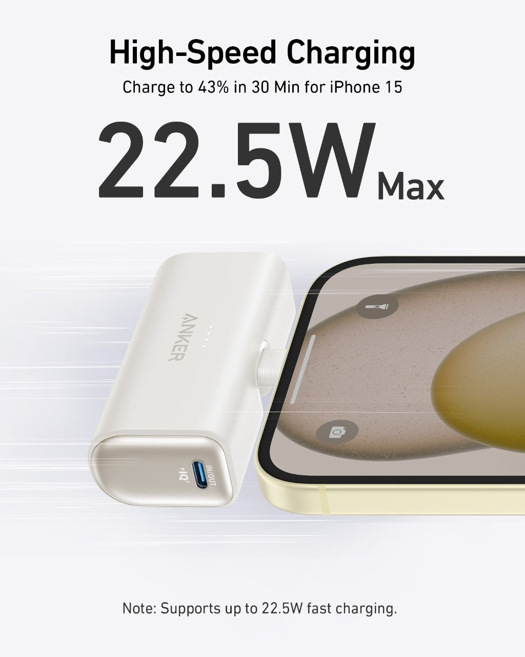 Refurbished Nano Power Bank (22.5W, Built-In USB-C Connector) T3