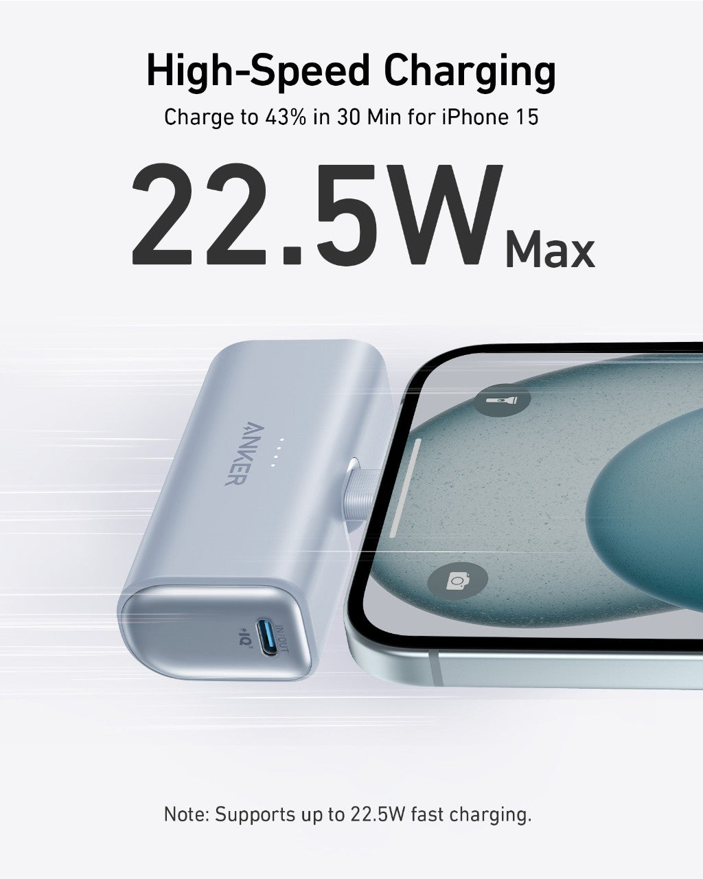 Refurbished Nano Power Bank (22.5W, Built-In USB-C Connector) T3