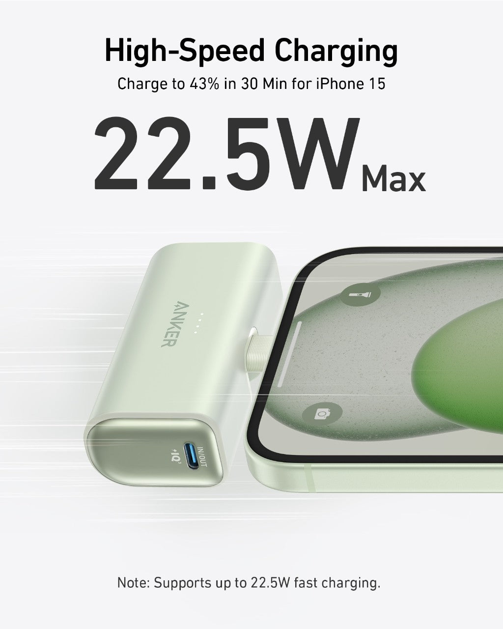 Nano Power Bank (22.5W, Built-In USB-C Connector) S0