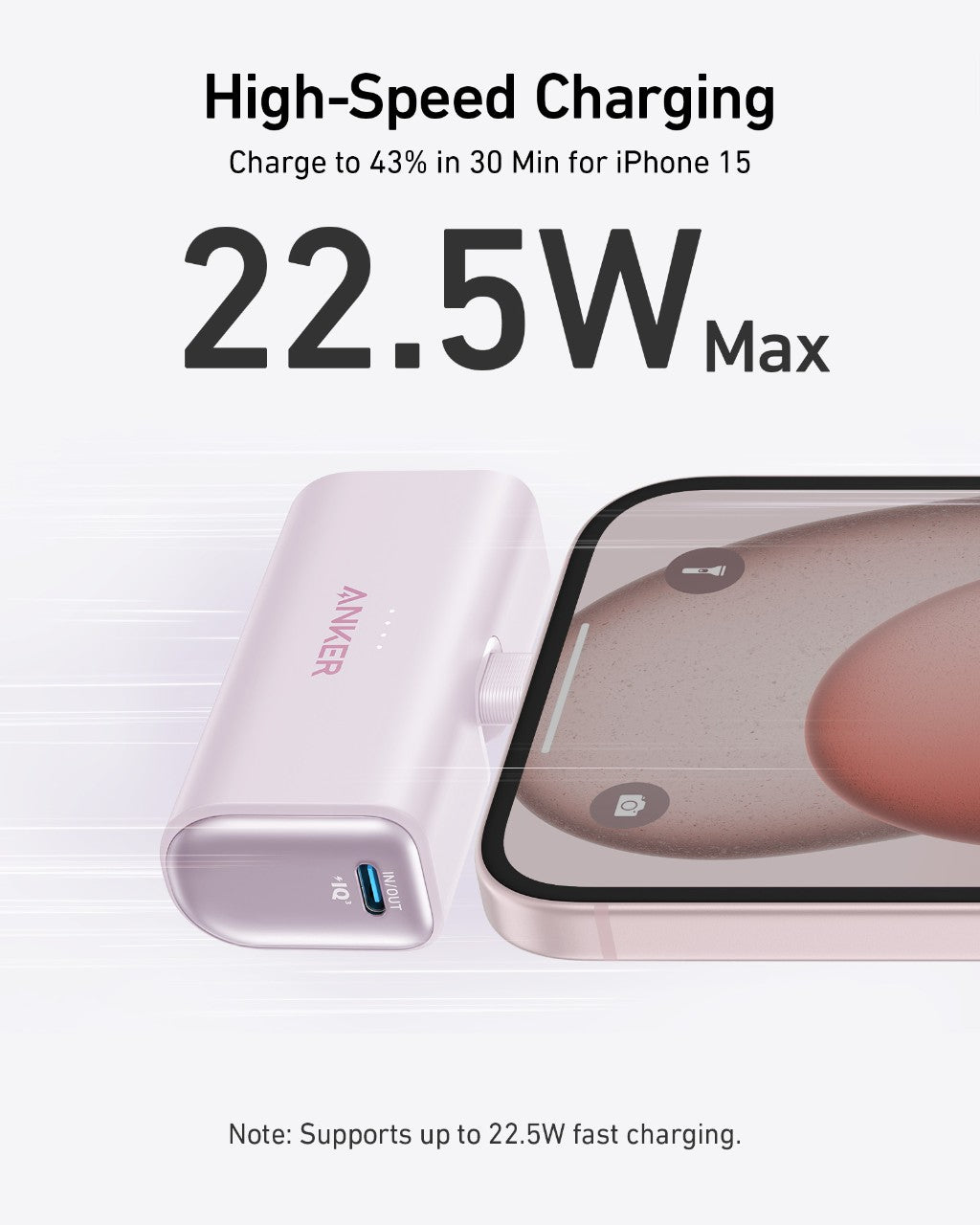 Nano Power Bank (22.5W, Built-In USB-C Connector) S0