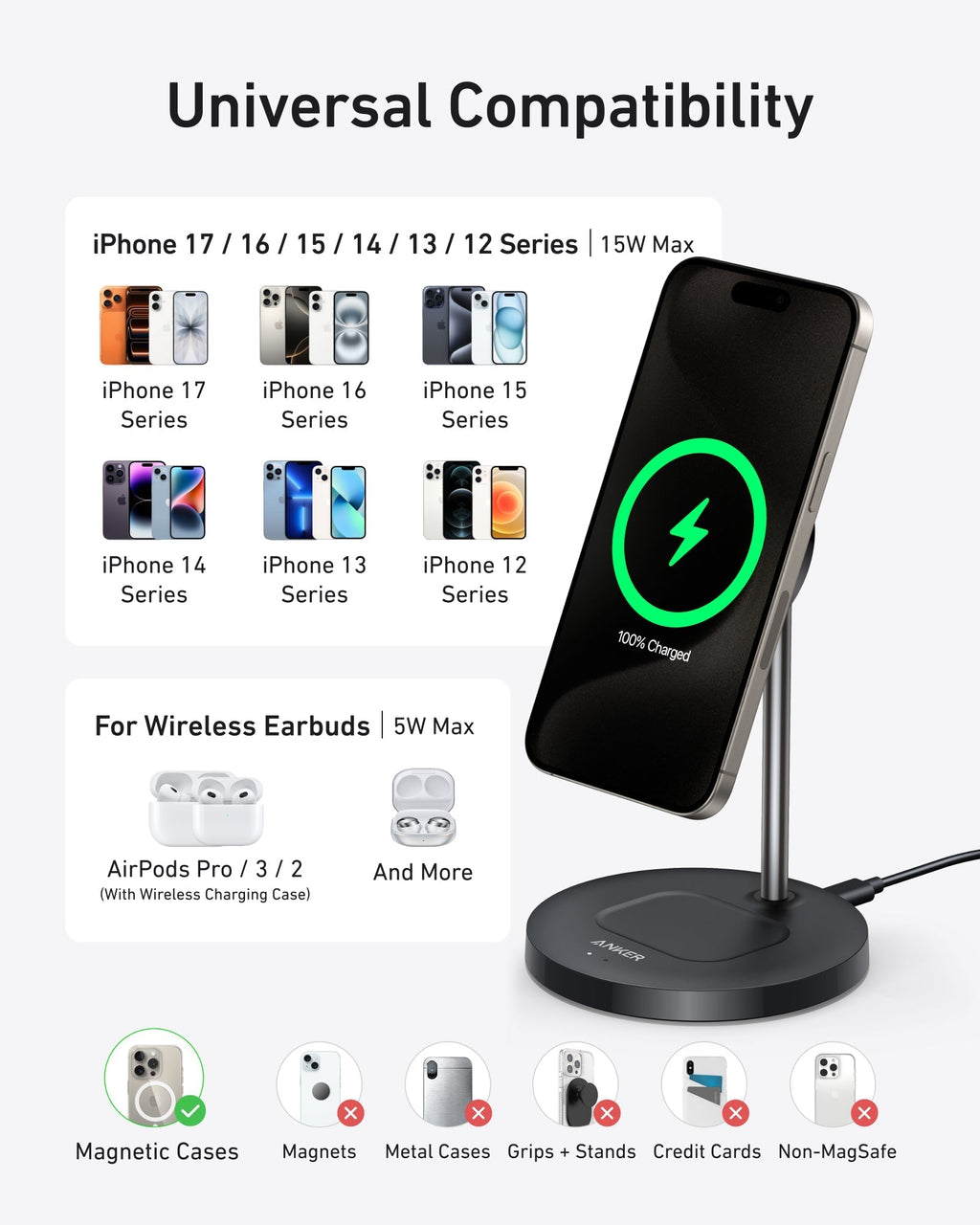 MagGo Wireless Charger (2-in-1, Stand) H9