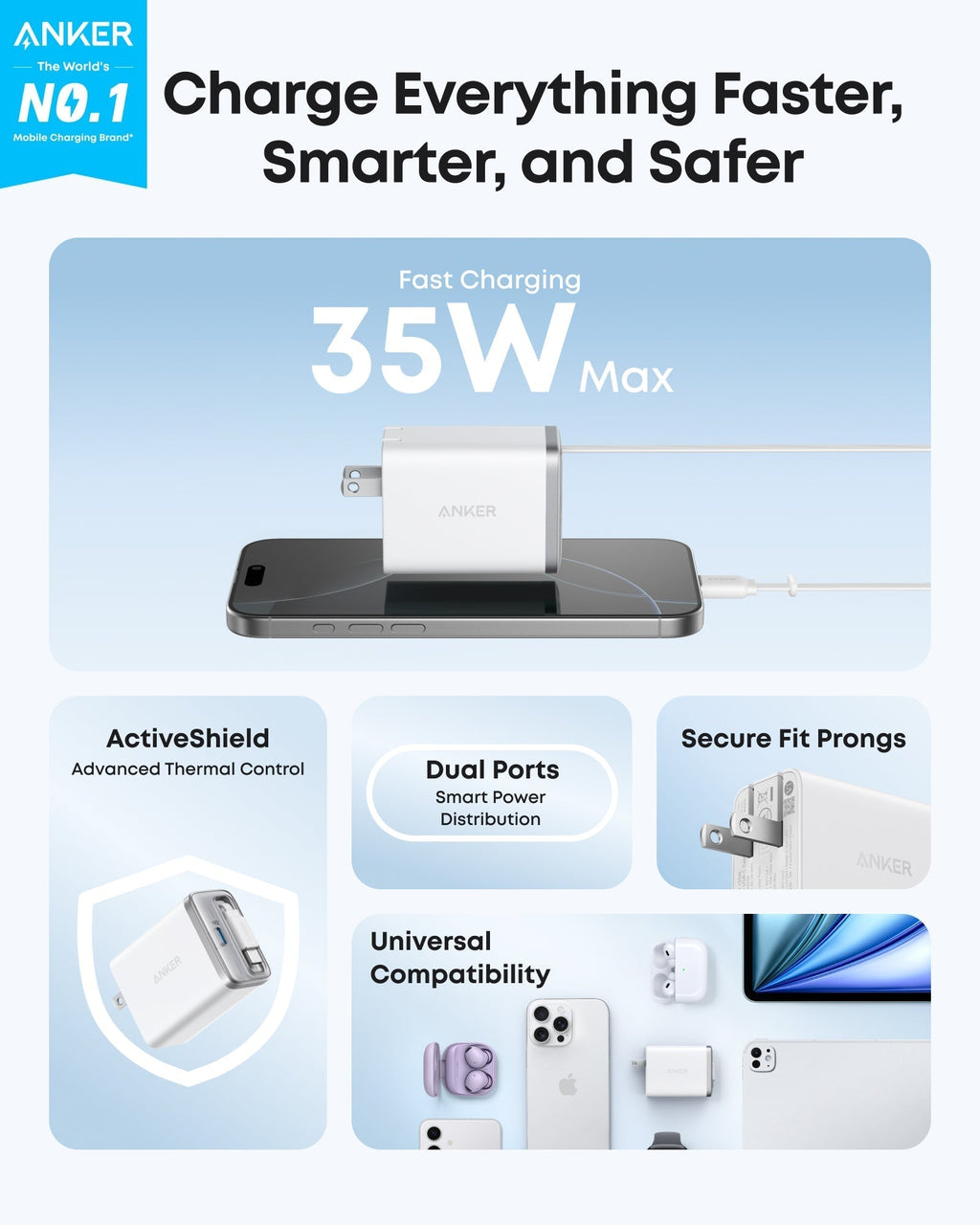 Nano Charger (35W, Built-In Retractable USB-C Cable) —2- Pack Z2