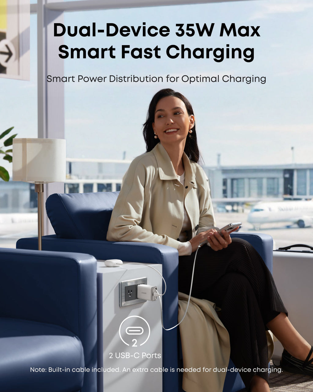 Nano Charger (35W, Built-In Retractable USB-C Cable) —2- Pack Z2