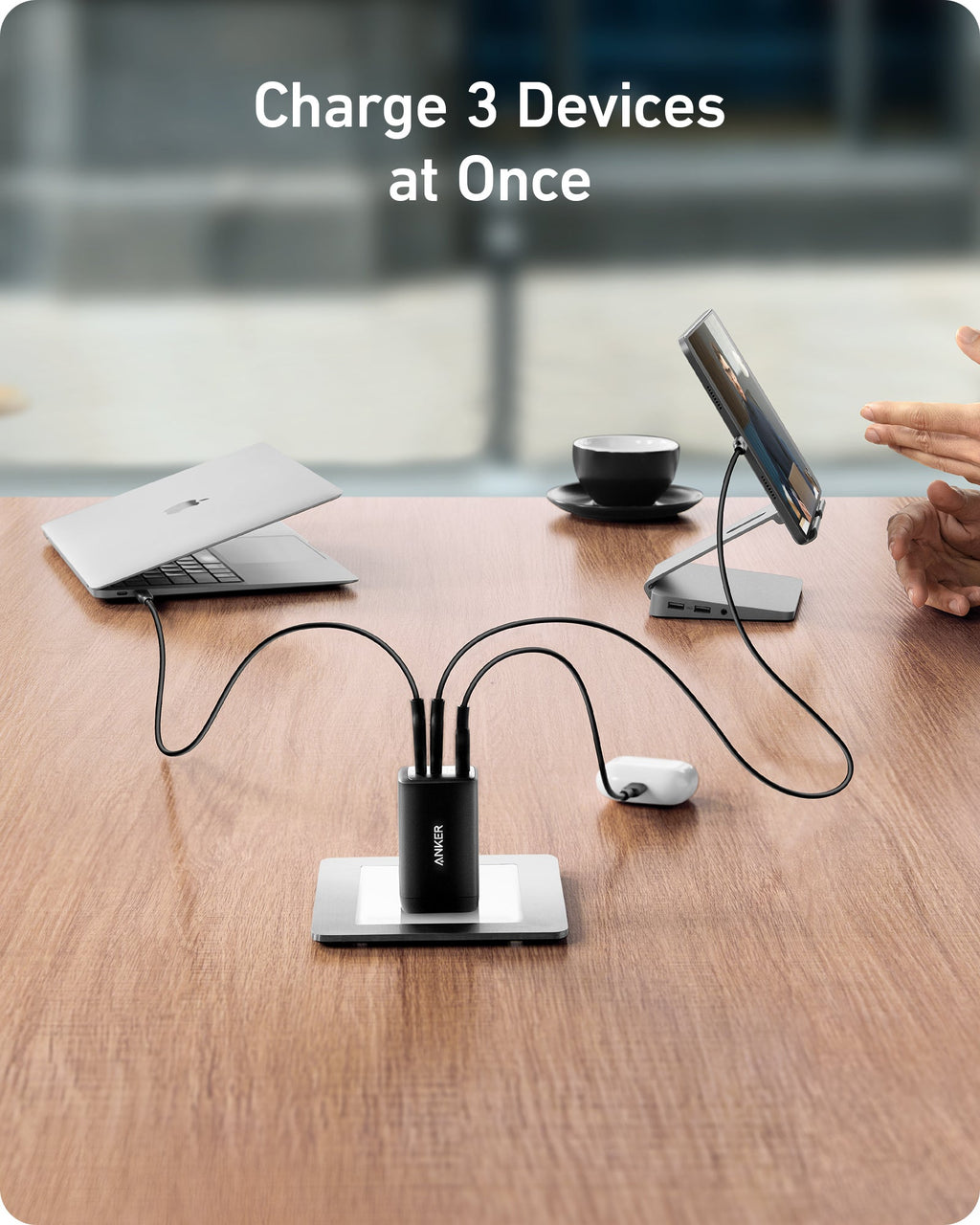 735 Charger (Nano II 65W) and New Nylon USB-C to USB-C 100W Cable (10 ft) A0