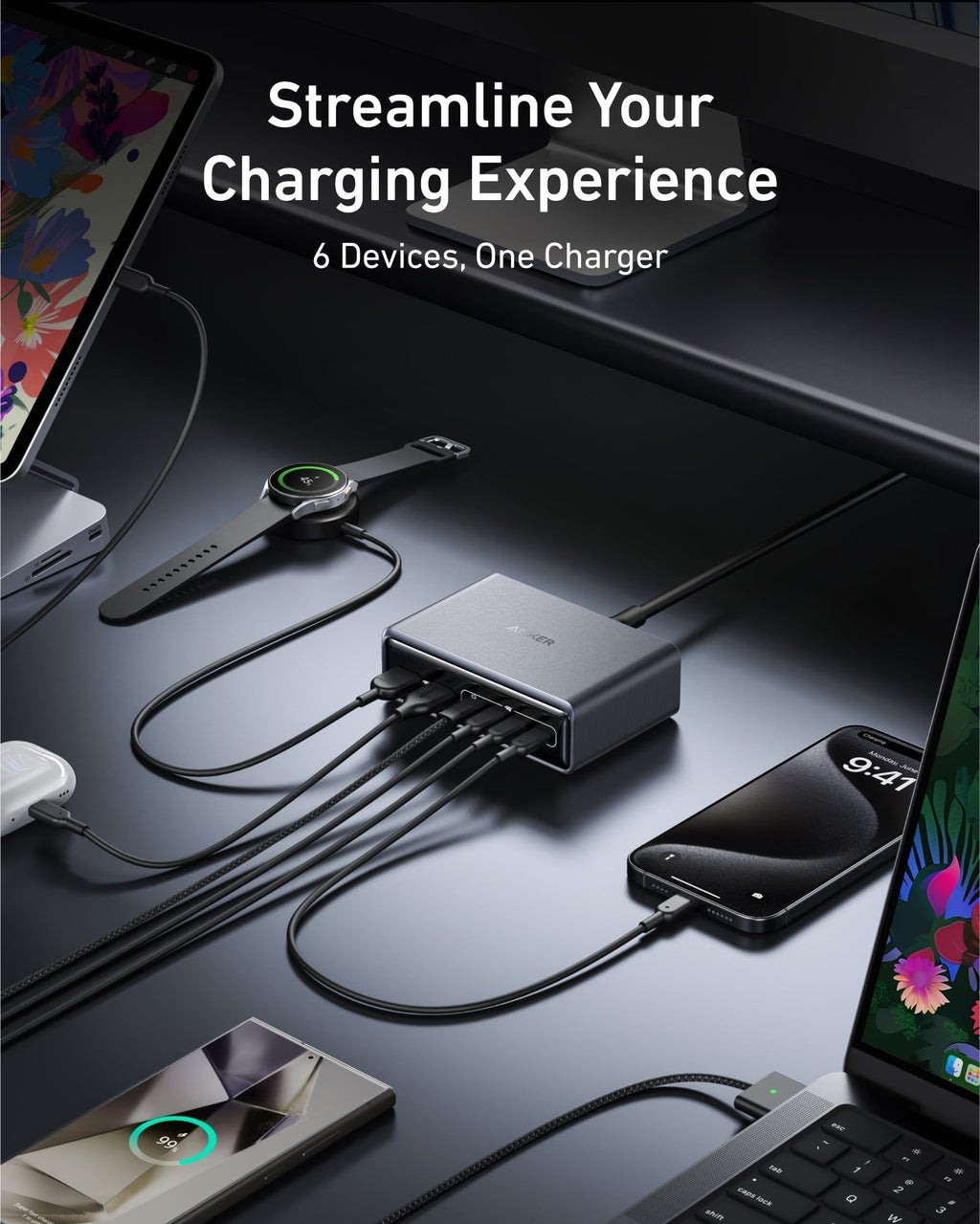 Prime Power Bank (9.6K, 65W, Fusion) and Charger (200W, 6 Ports, GaN) E2