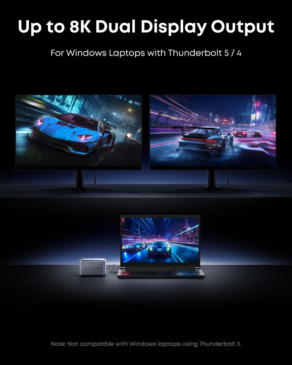 Prime TB5 Docking Station (14-in-1, 8K, Thunderbolt 5) and Thunderbolt 5 Cable (3.3 ft, 80Gbps, 240W) N9