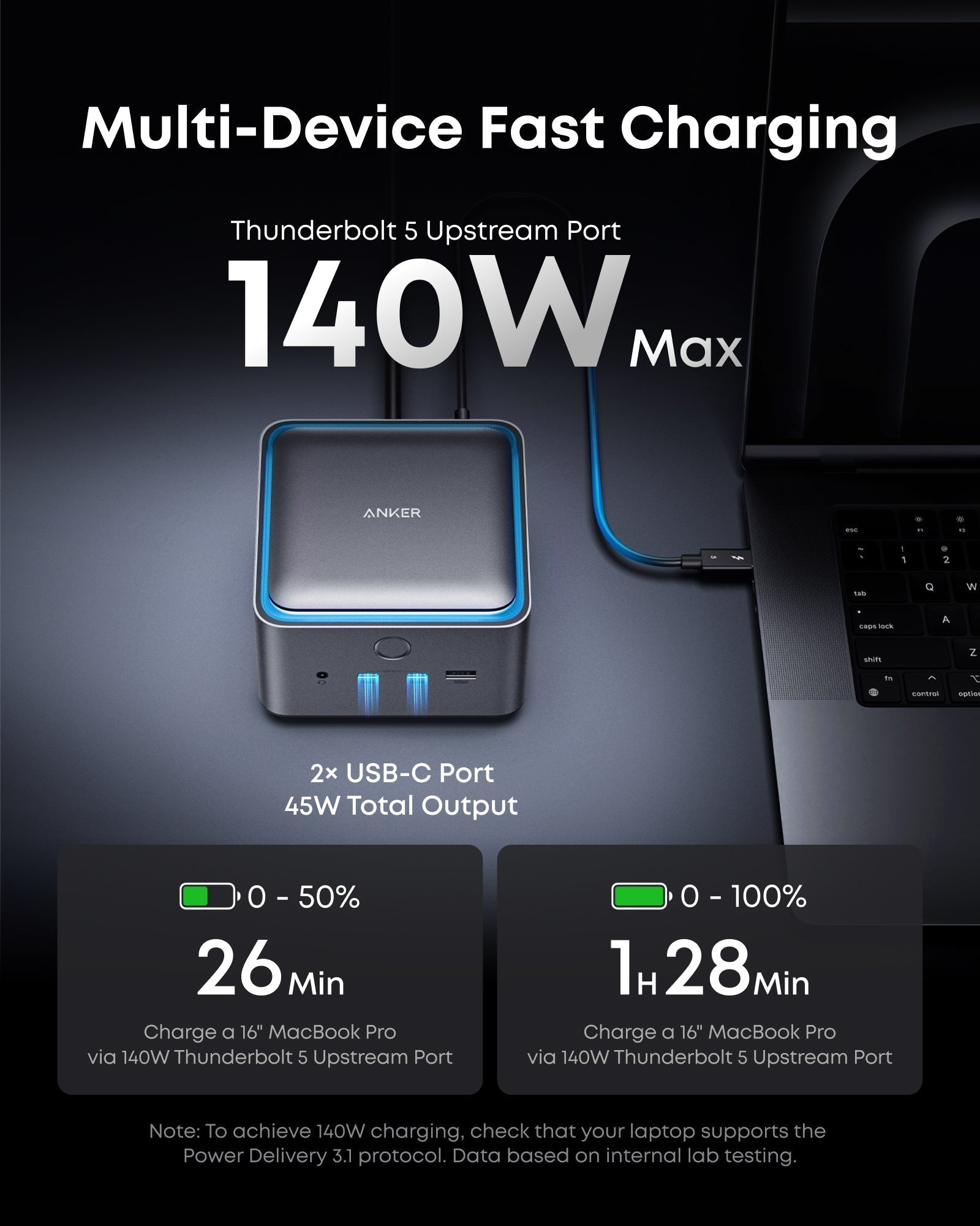 Prime TB5 Docking Station (14-in-1, 8K, Thunderbolt 5) and Thunderbolt 5 Cable (3.3 ft, 80Gbps, 240W) N9