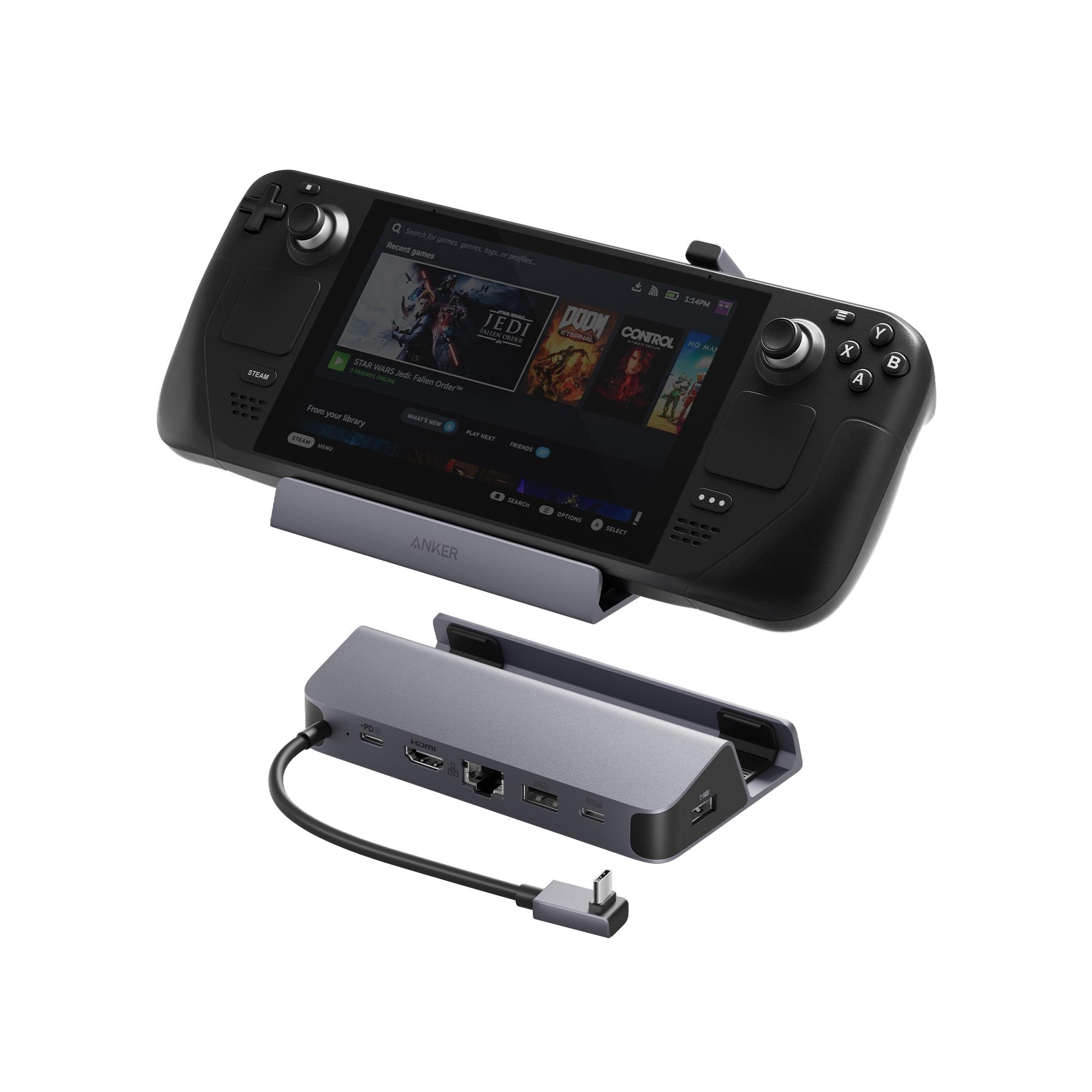 USB-C Hub (6-in-1, For Handheld Game Console) D9