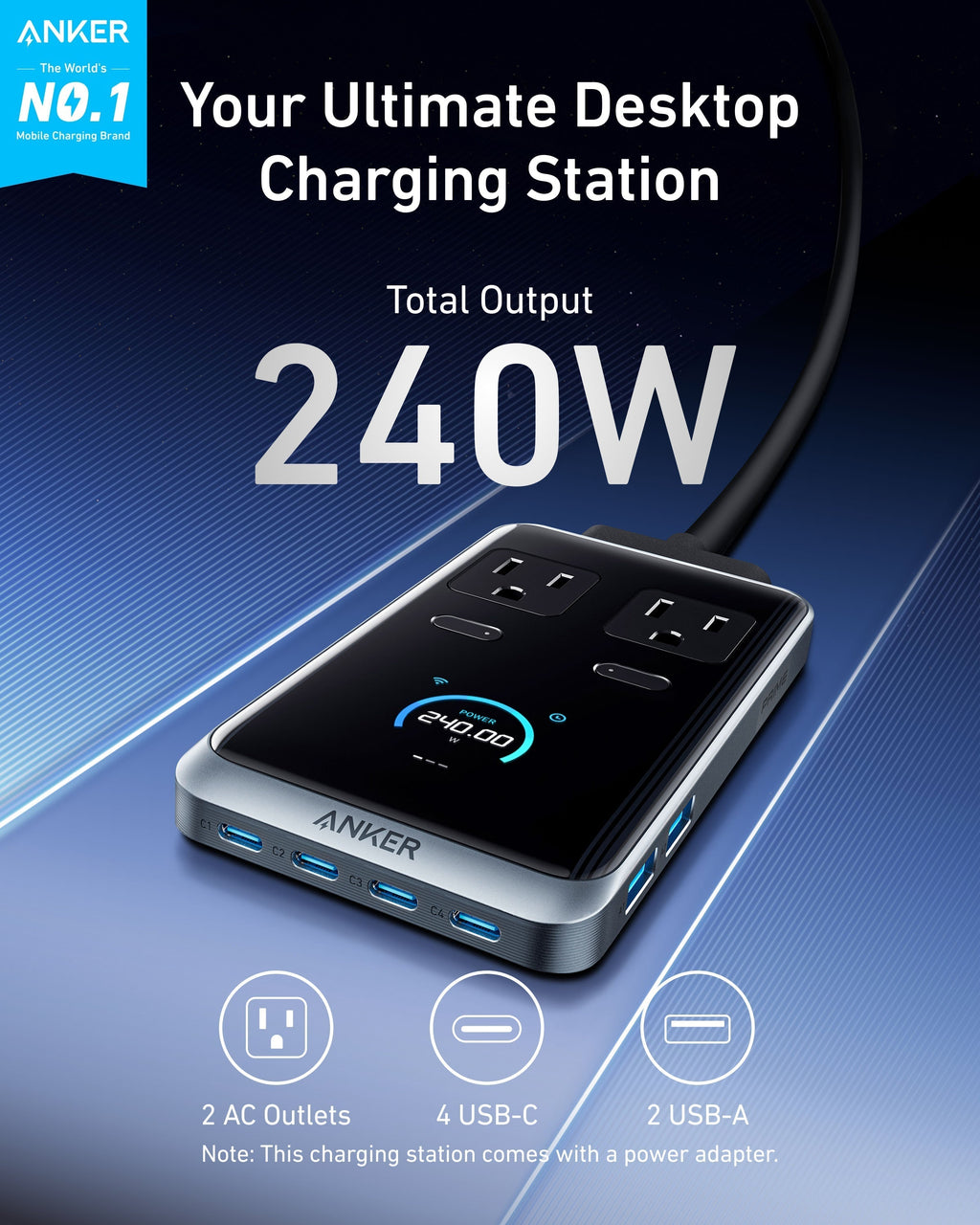 Prime Charger (250W, 6 Ports, GaNPrime) and Charging Station (8-in-1, 240W) N0