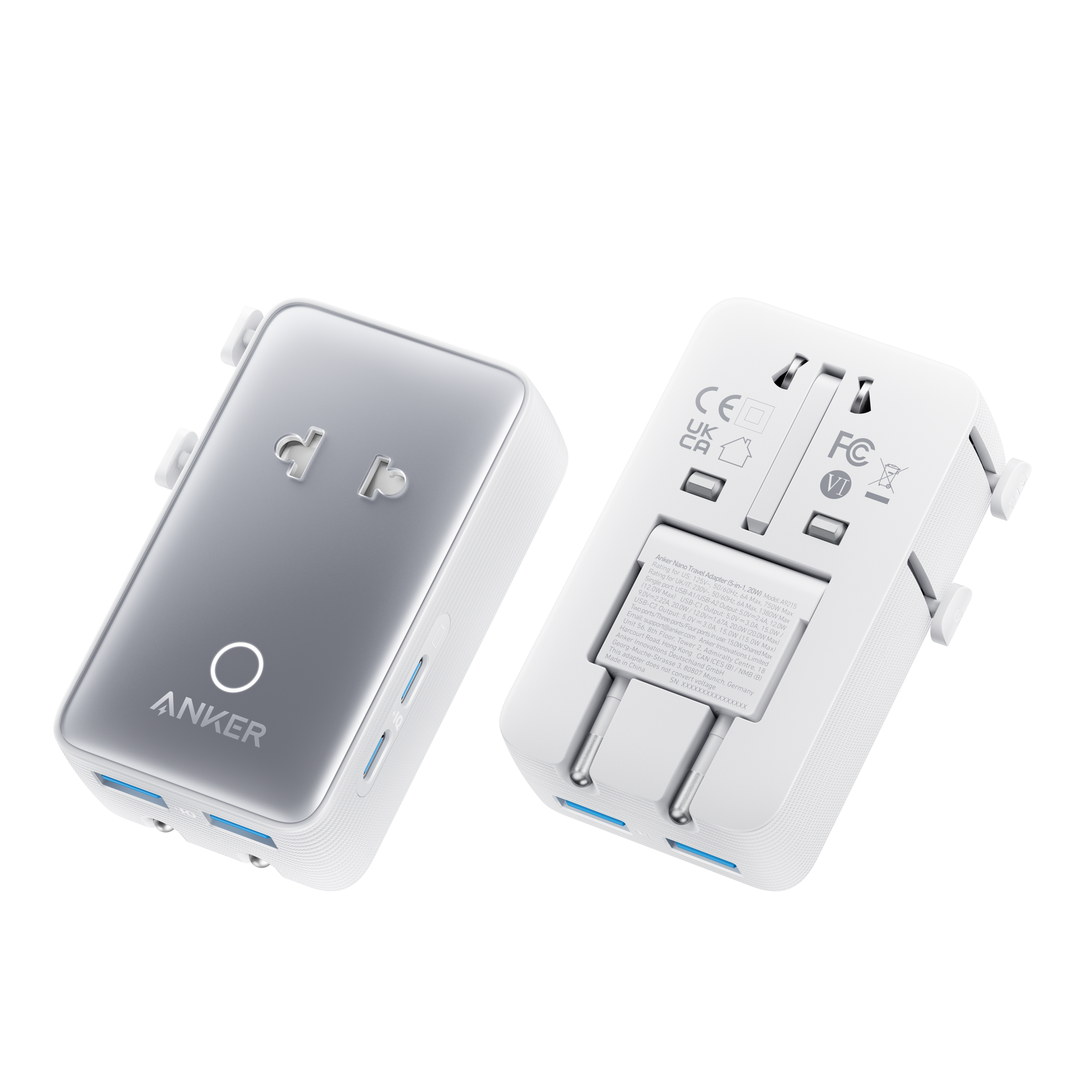 MagGo Wireless Charging Station (Foldable 3-in-1) and Nano Travel Adapter (5-in-1, 20W, 1-Pack) I7