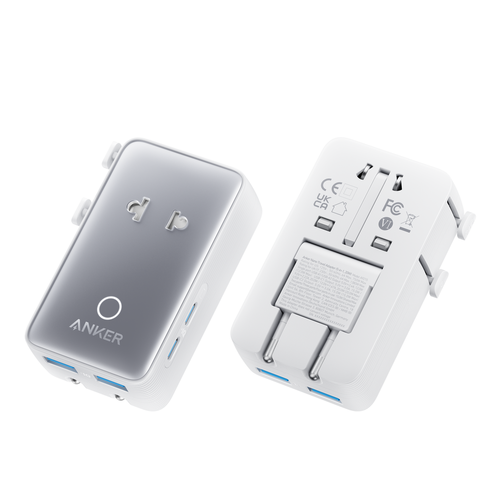 MagGo Wireless Charging Station (Foldable 3-in-1) and Nano Travel Adapter (5-in-1, 20W, 1-Pack) V2