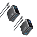 2-Pack Laptop Charger (140W, 4-Port, PD 3.1) with 2-Pack USB-C Cable Q5