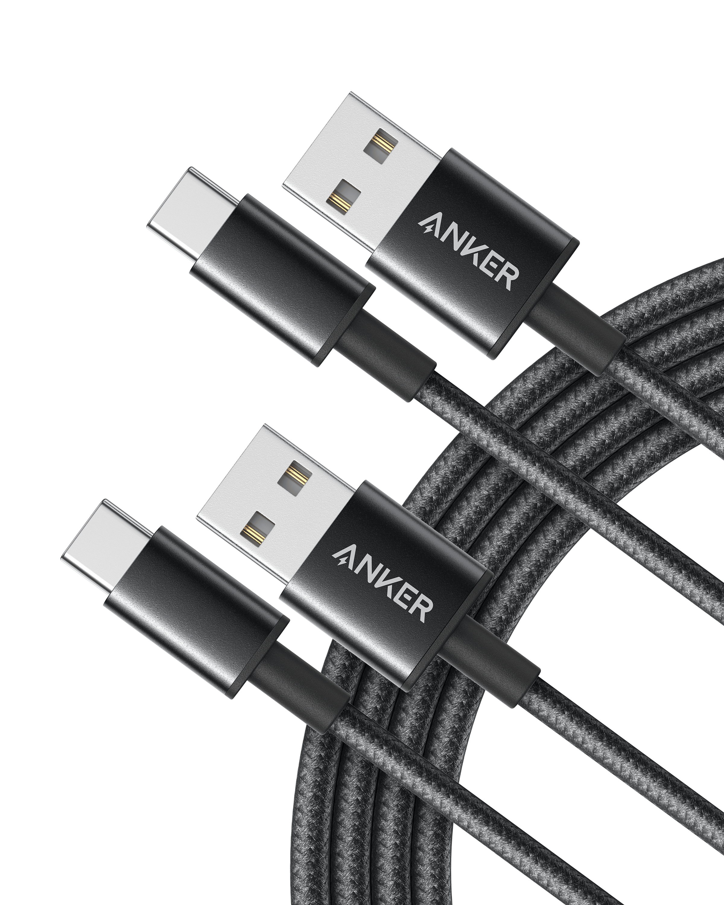 Premium Nylon USB-C to USB-A Cable (2-Pack) S6