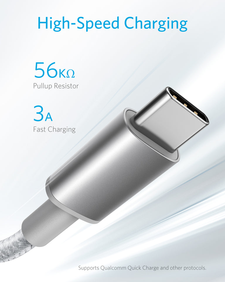 Premium Nylon USB-C to USB-A Cable (2-Pack) S6