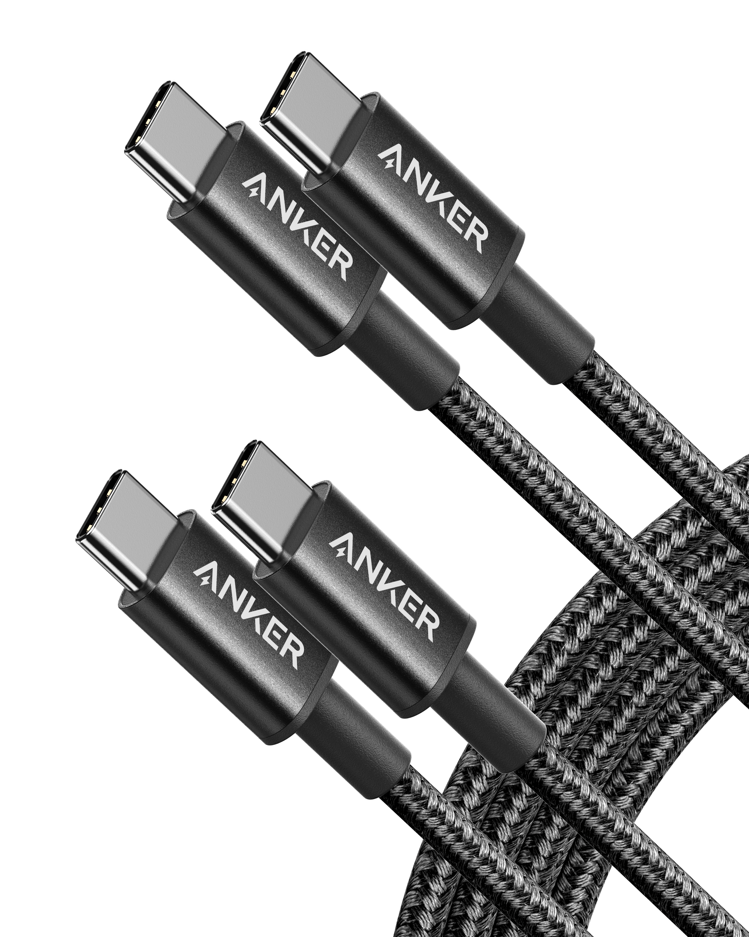 2-Pack New Nylon USB-C to USB-C Cable (3 ft / 6 ft, 60W) H6