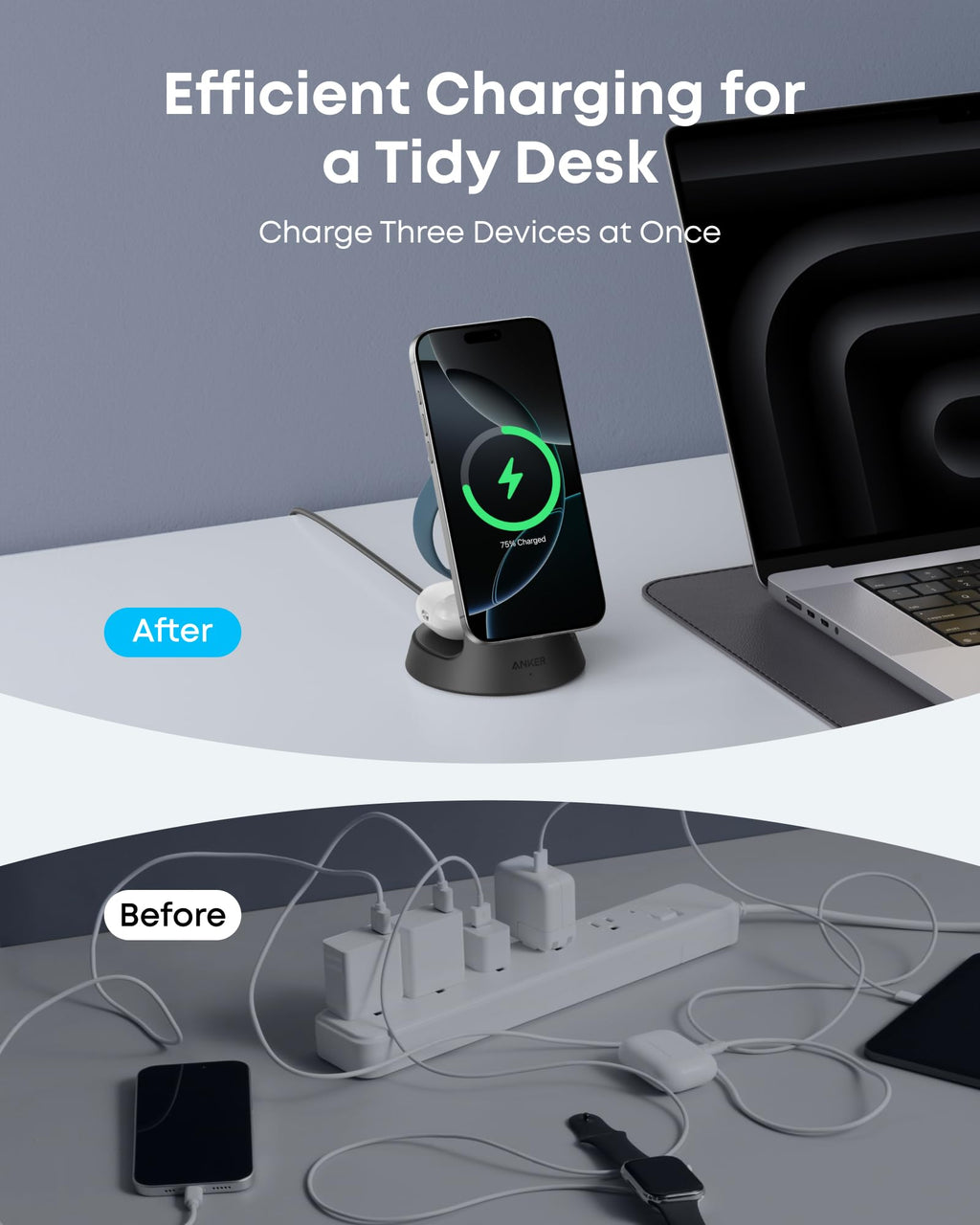 MagGo Wireless Charging Station (3-in-1, Dock Stand) H1