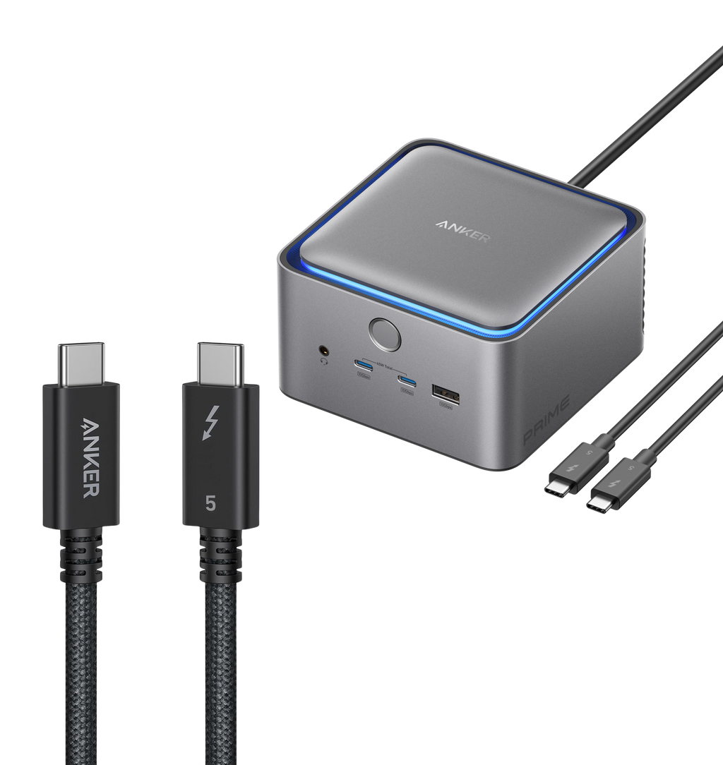 Prime TB5 Docking Station (14-in-1, 8K, Thunderbolt 5) and Thunderbolt 5 Cable (3.3 ft, 80Gbps, 240W) N9