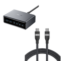 Prime Charger (200W, 6 Ports, GaN) and USB-C to USB-C Cable (6 ft, 240W, Upcycled-Braided) S2