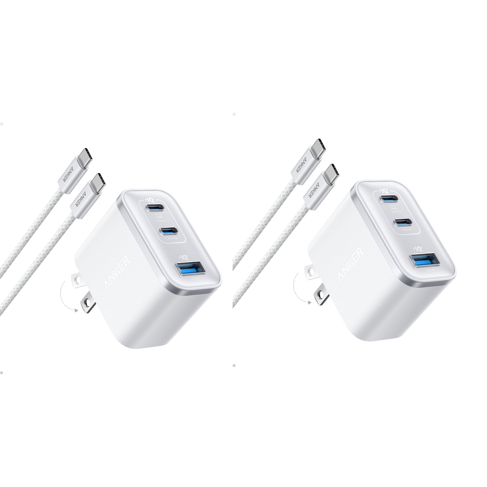 Nano Charger (70W, 3 Ports) -2 Pack W7