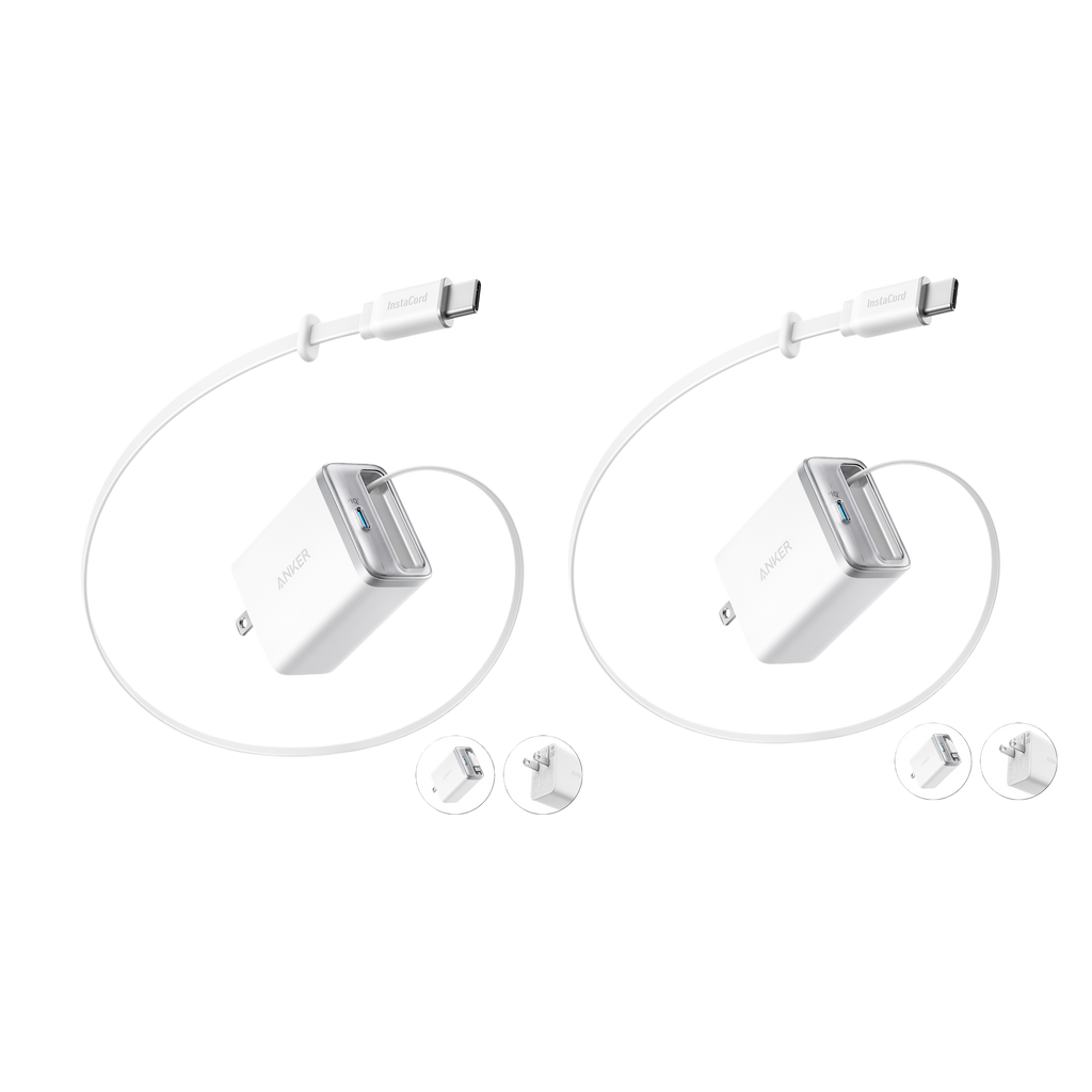 Nano Charger (35W, Built-In Retractable USB-C Cable) —2- Pack E8