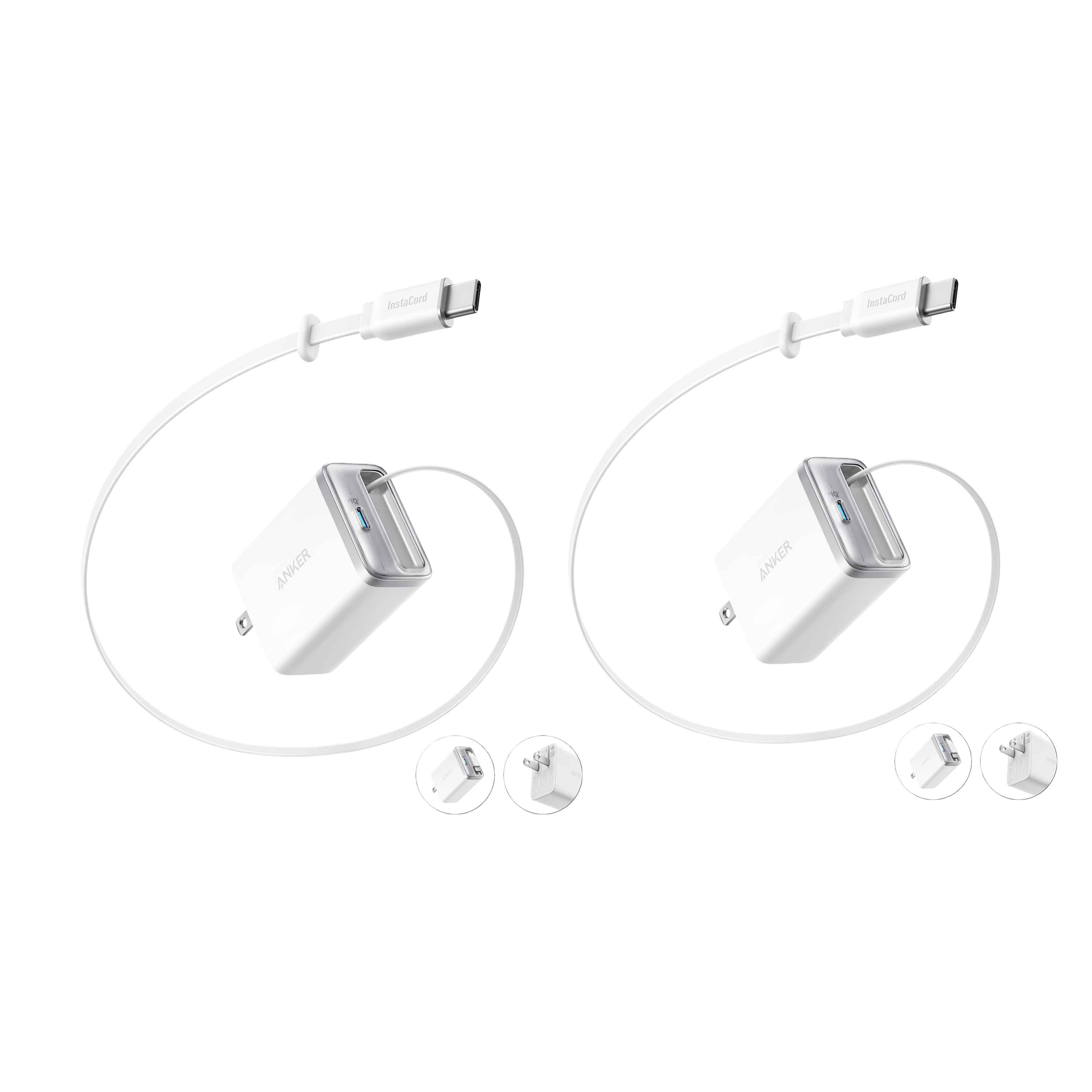 Nano Charger (35W, Built-In Retractable USB-C Cable) —2- Pack E8