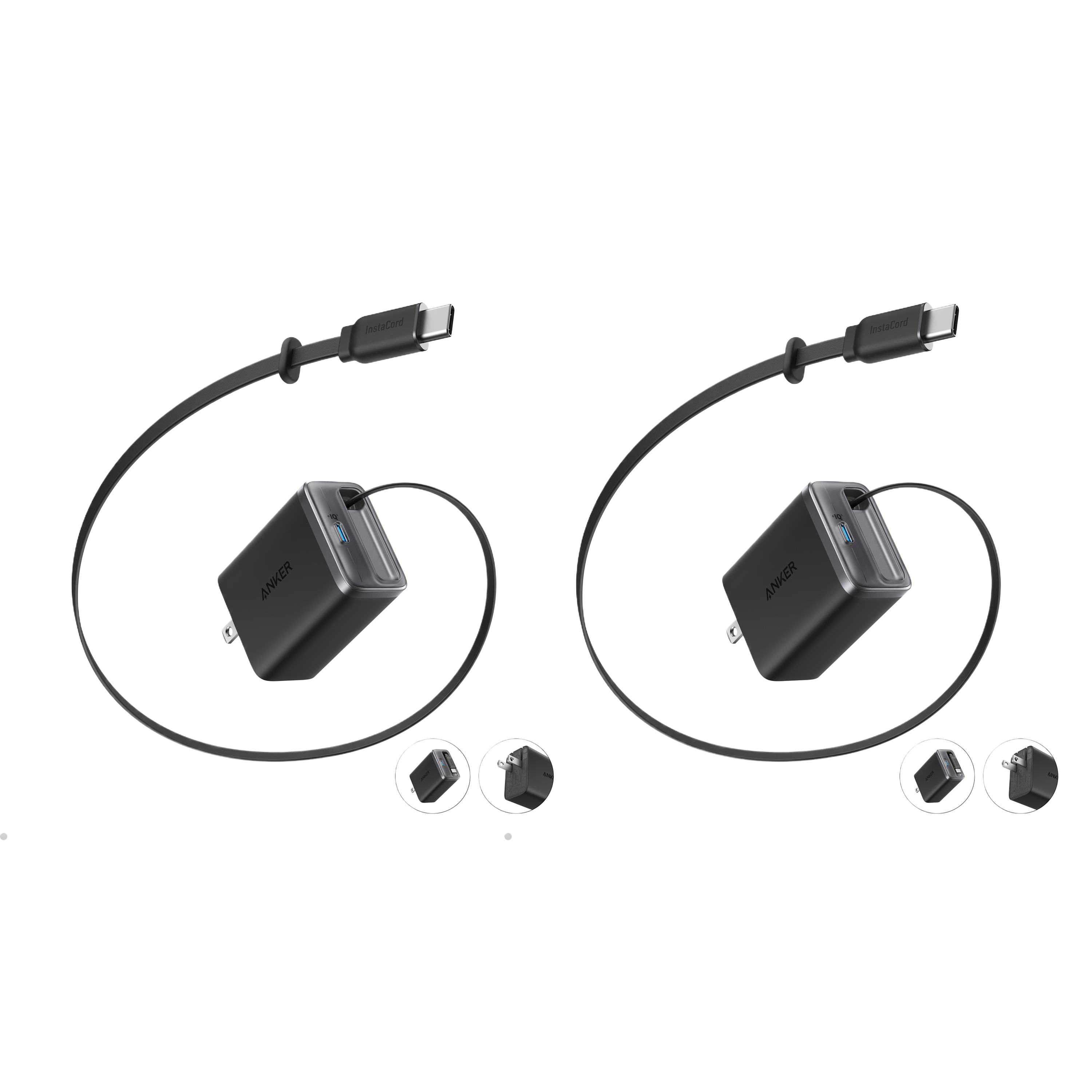 Nano Charger (35W, Built-In Retractable USB-C Cable) —2- Pack Z2