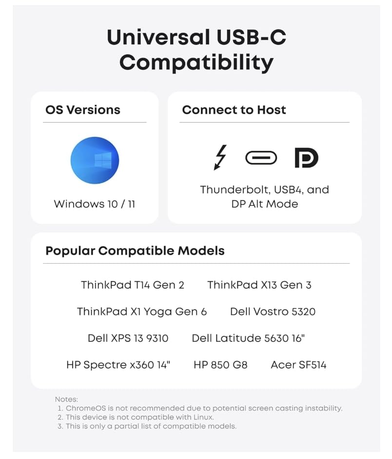 575 USB-C Docking Station (13-in-1) and New Nylon USB-C to USB-C 100W Cable (10 ft) O2