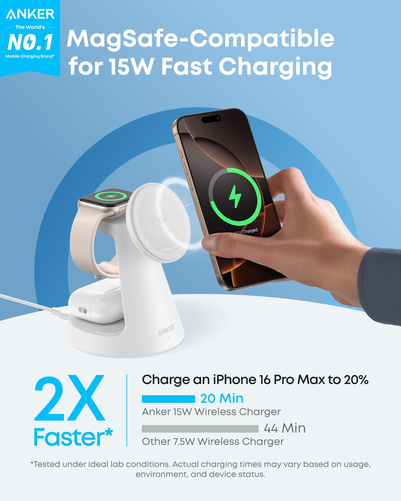 MagGo Wireless Charging Station (3-in-1, Dock Stand) H1