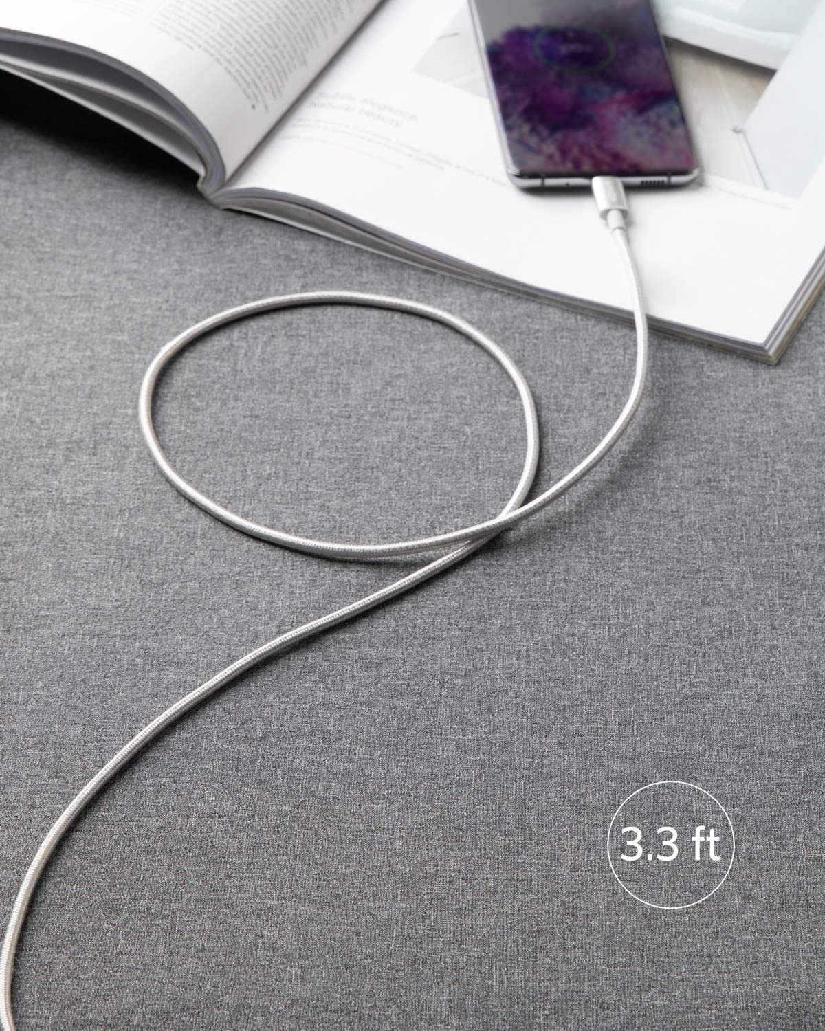 2-Pack New Nylon USB C to USB C Cable (3.3 ft 60W) R9